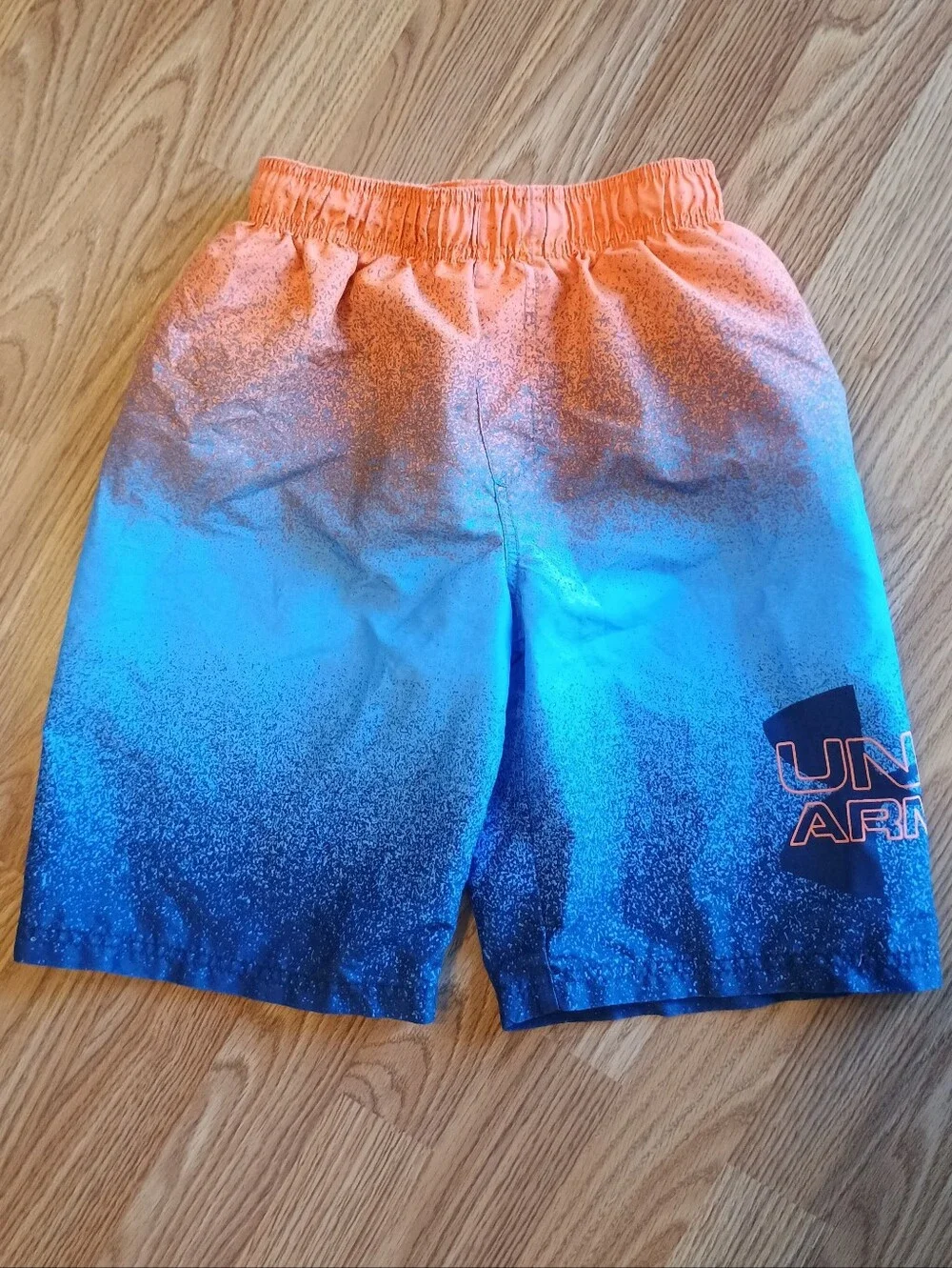 Under Armour Blue Orange Boy's Youth Medium Swim Shorts